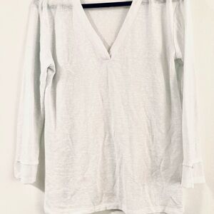 Sanctuary White Long Sleeve V-Neck Top